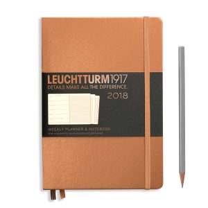 Metallic weekly planner And Notebook 2018 Copper diary 2018 weekly planner and notebook by Leuchtturm1917
