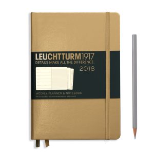 gold diary 2018 weekly planner and notebook by Leuchtturm1917