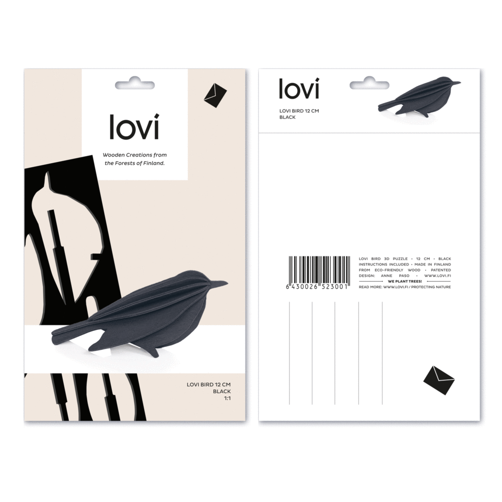 Lovi bird black 12 cm