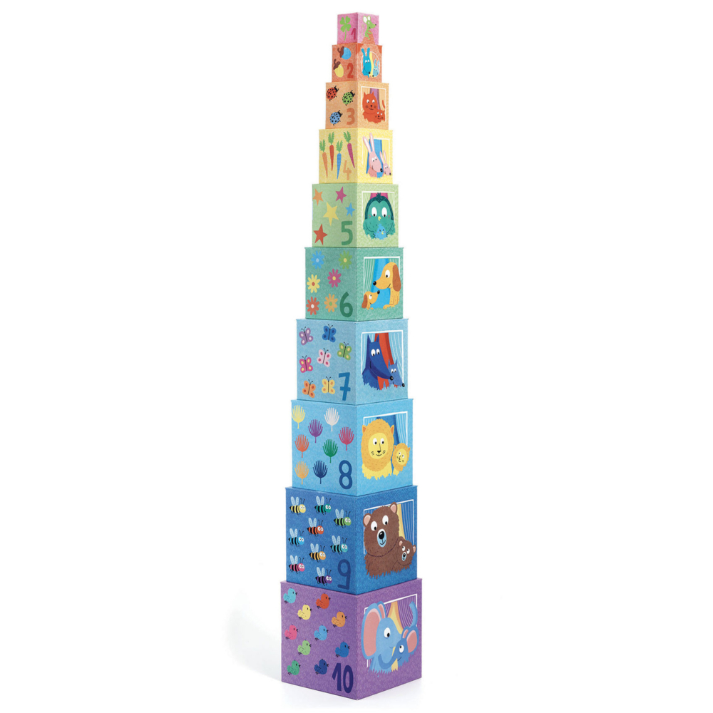 stacking cubes rainbow by djeco