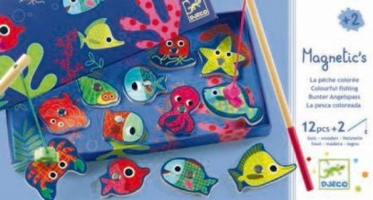djeco magnetic fishing game colour box