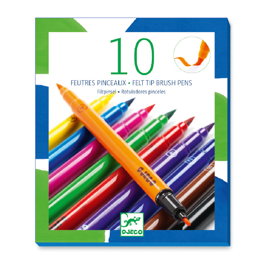 10 felt tips brushes classic by Djeco