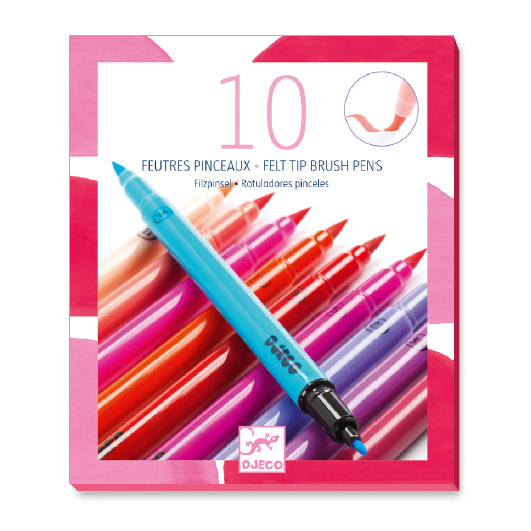 10 felt tips brushes girl by Djeco