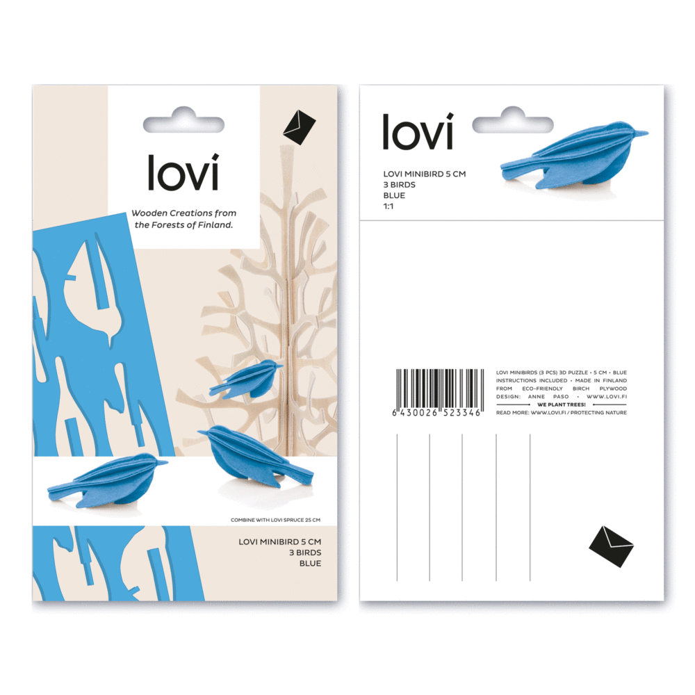 Lovi mini birds blue packaging