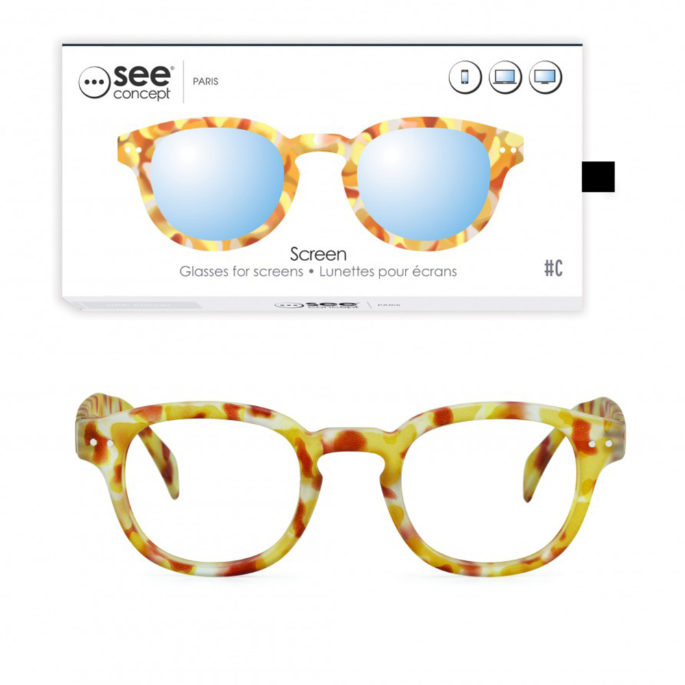 Screen Glasses Frame #C yellow tortoise by See Concept