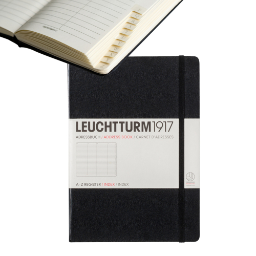 address book medium black hardcover by Leuchtturm1917