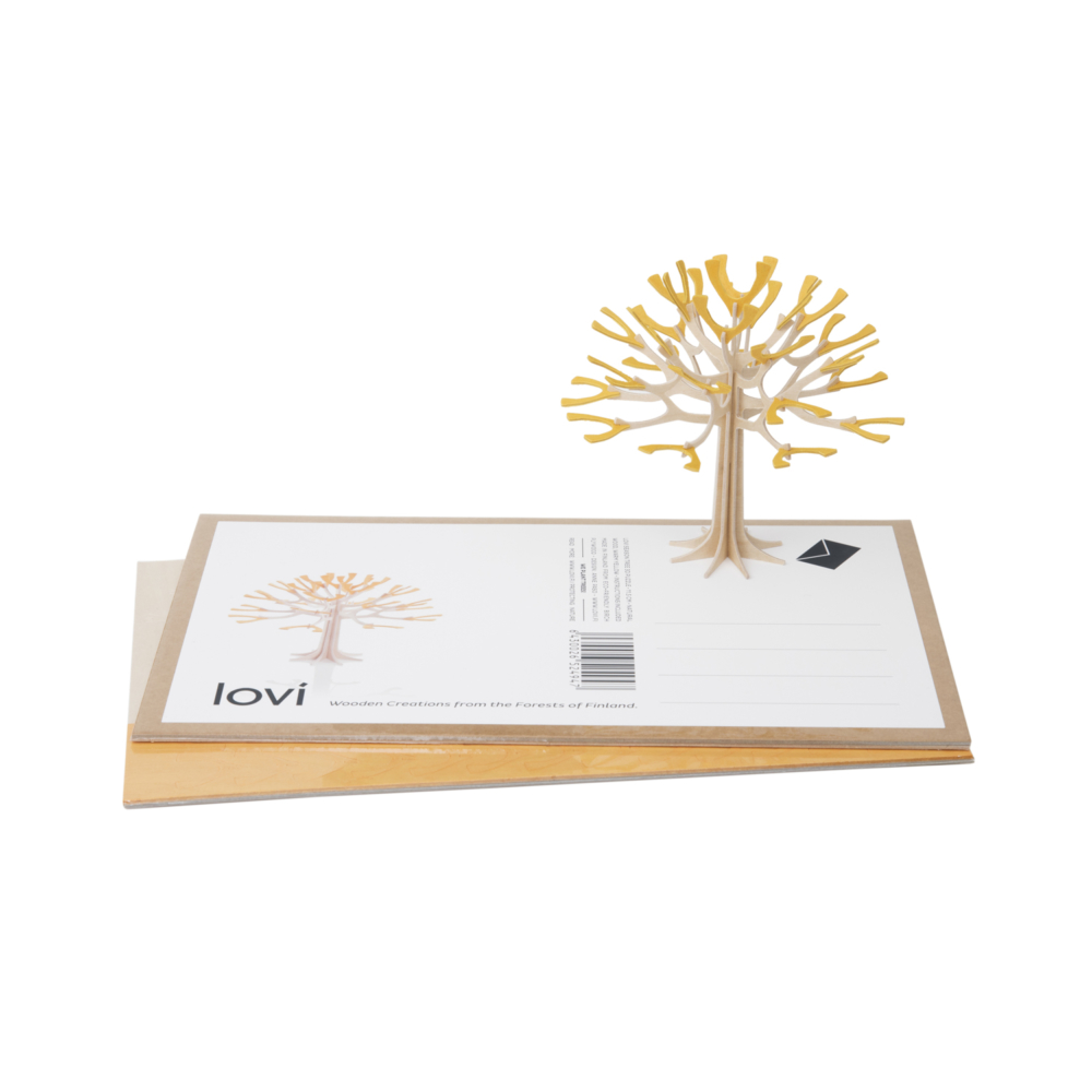 small season tree warm yellow with card by Lovi
