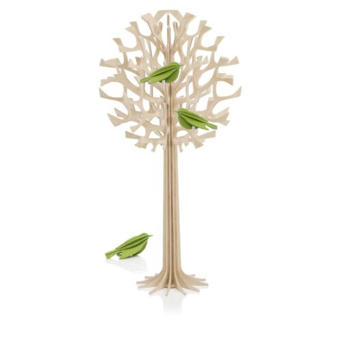 Lovi tree natural with 3 green mini birds