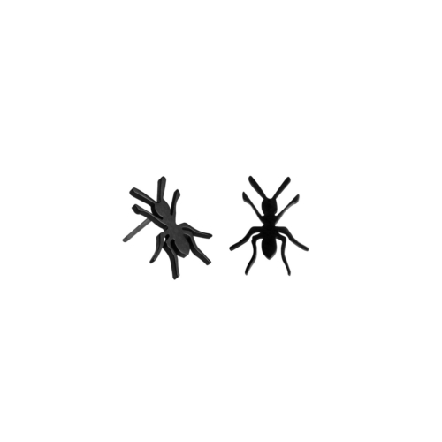 Black ant stud earrings by Esa Evans