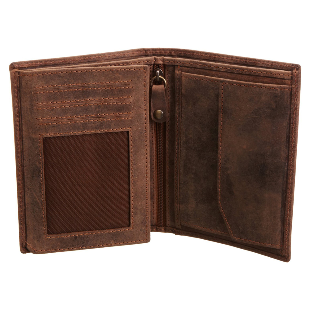 leather wallet vertical open by hydestyle london