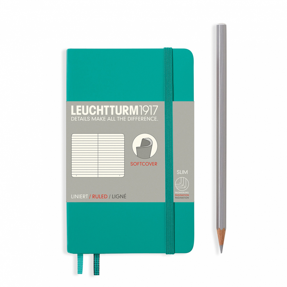 softcover notebook A6 emerald ruled by Leuchtturm1917