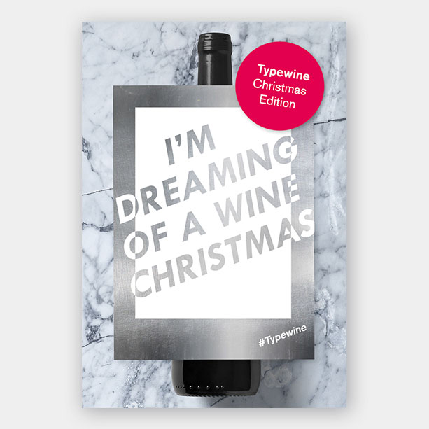 typewine i am dreaming of a wine xmas bottle sticker decoration