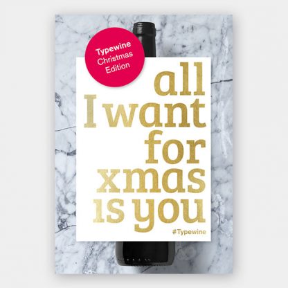 typewine all i want for xmas is you wine bottle sticker decoration