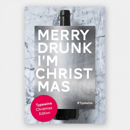 Typewine merry drunk I am Christmas wine bottle sticker decoration