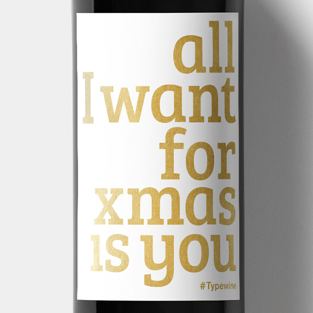 typewine xmas edition wine bottle sticker decoration