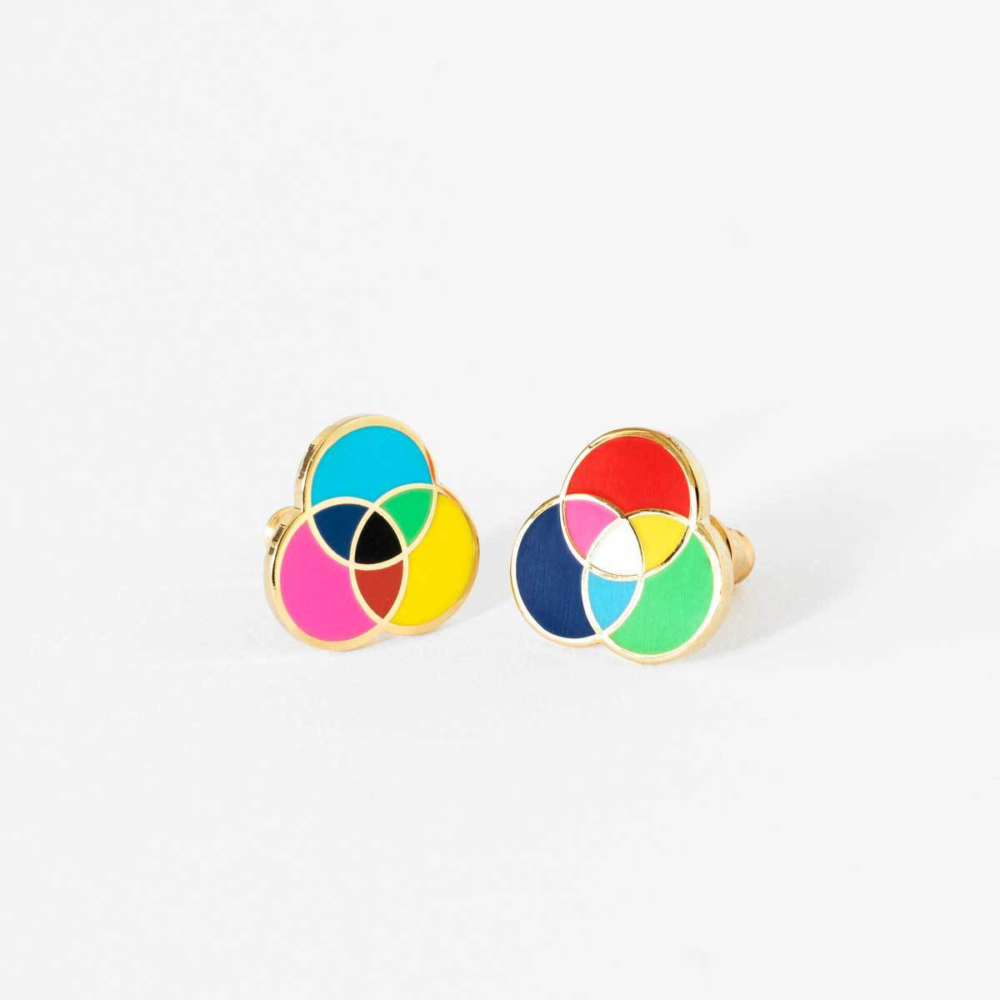 earrings mismatched colours by Yellow Owl Workshop