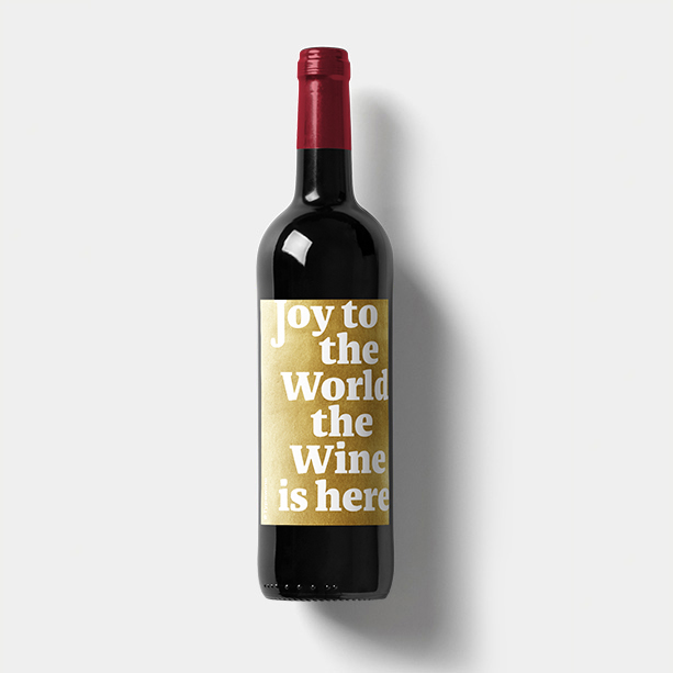 typewine xmas edition wine bottle sticker decoration