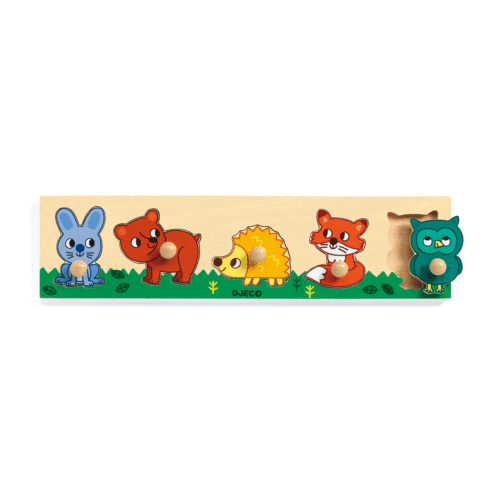 Djeco wooden peg puzzle forest n' co
