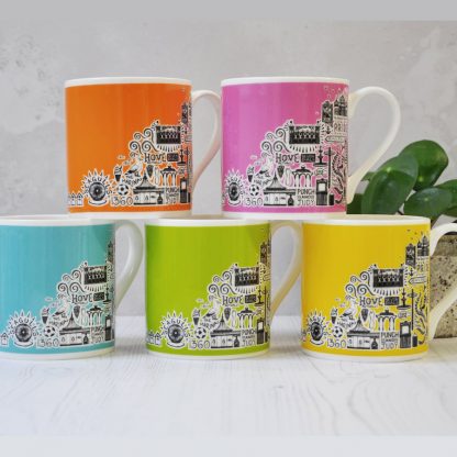 brigh coloured brighton mug collection by martha mitchell design