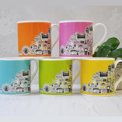 brigh coloured brighton mug collection by martha mitchell design