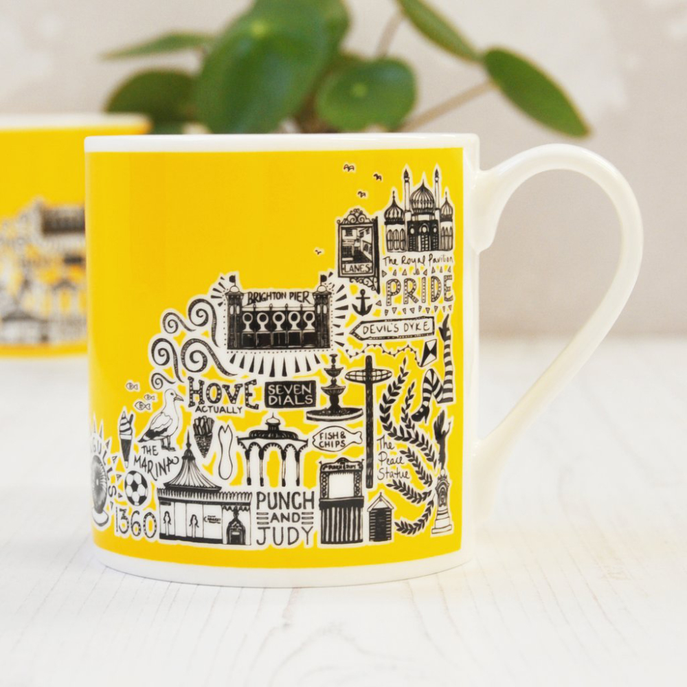 hove mug yellow by Martha Mitchell Design