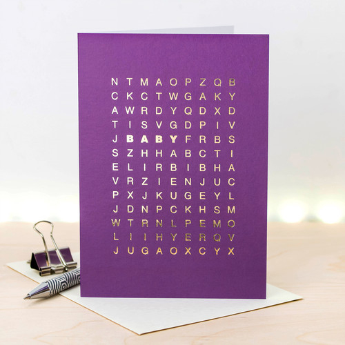 Wordsearch baby card by Coulson Macleod