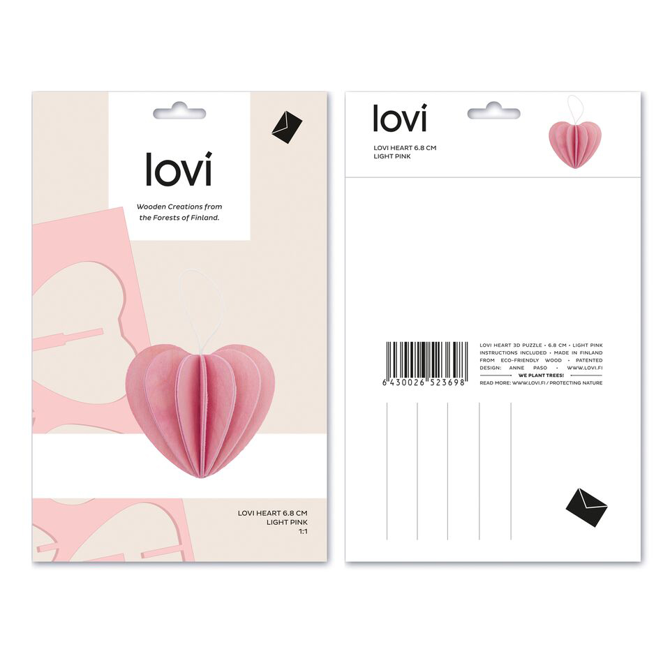 SMALL HEART 3D pink by Lovi