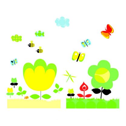 removable wall stickers yellow flowers by Djeco