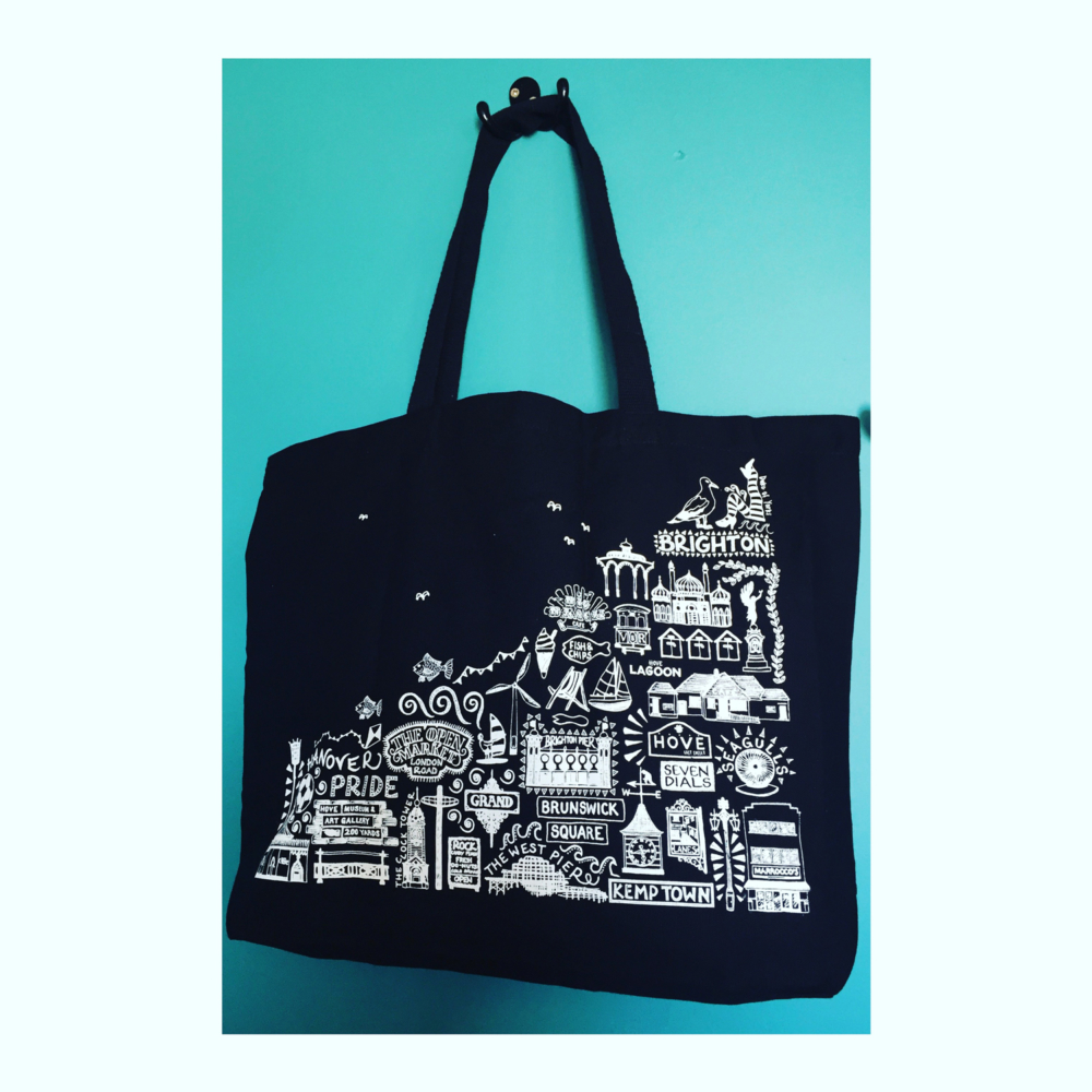 brighton and hove tote bag by Martha Mitchell Design