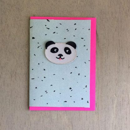 iron on patch card panda by Petra Boase