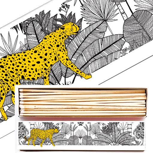 cheetah in the jungle long matchbox by the archivist