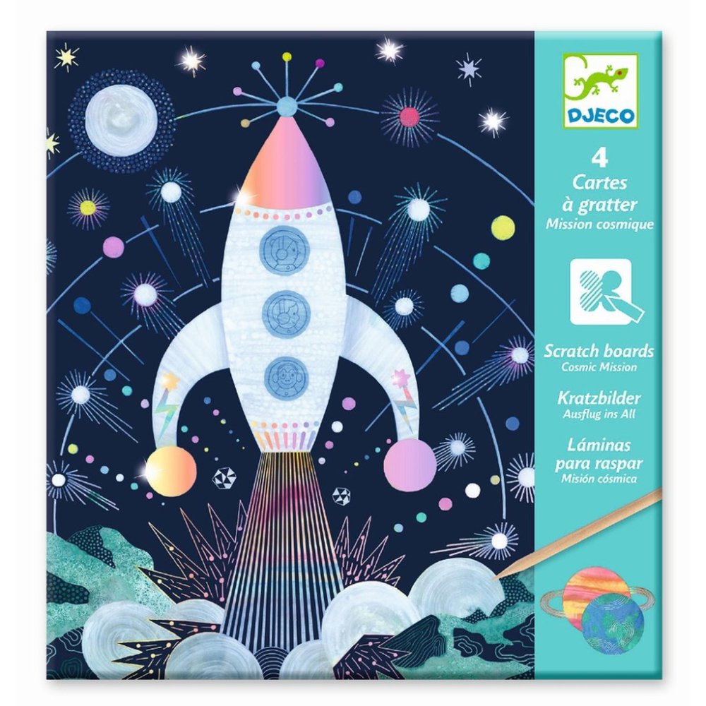 scartch cards cosmic mission by Djeco