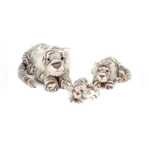 sacha white tiger family by Jellycat