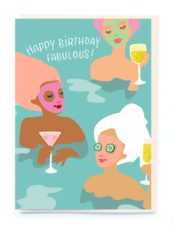 Spa Girls birthday card by Noi