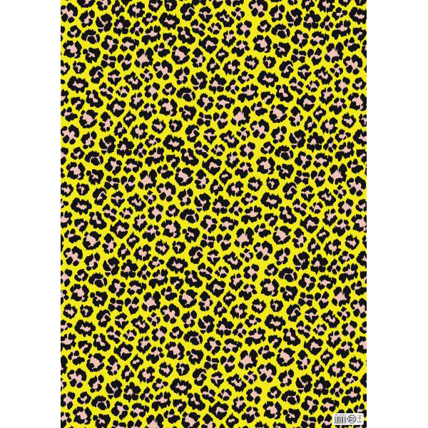 leopard wrapping paper yellow pink by Petra Boase