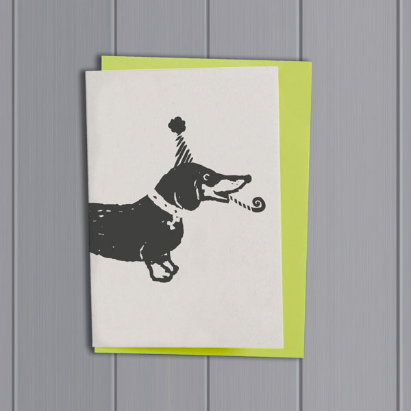 quirky pets card dashchund by Petra Boase