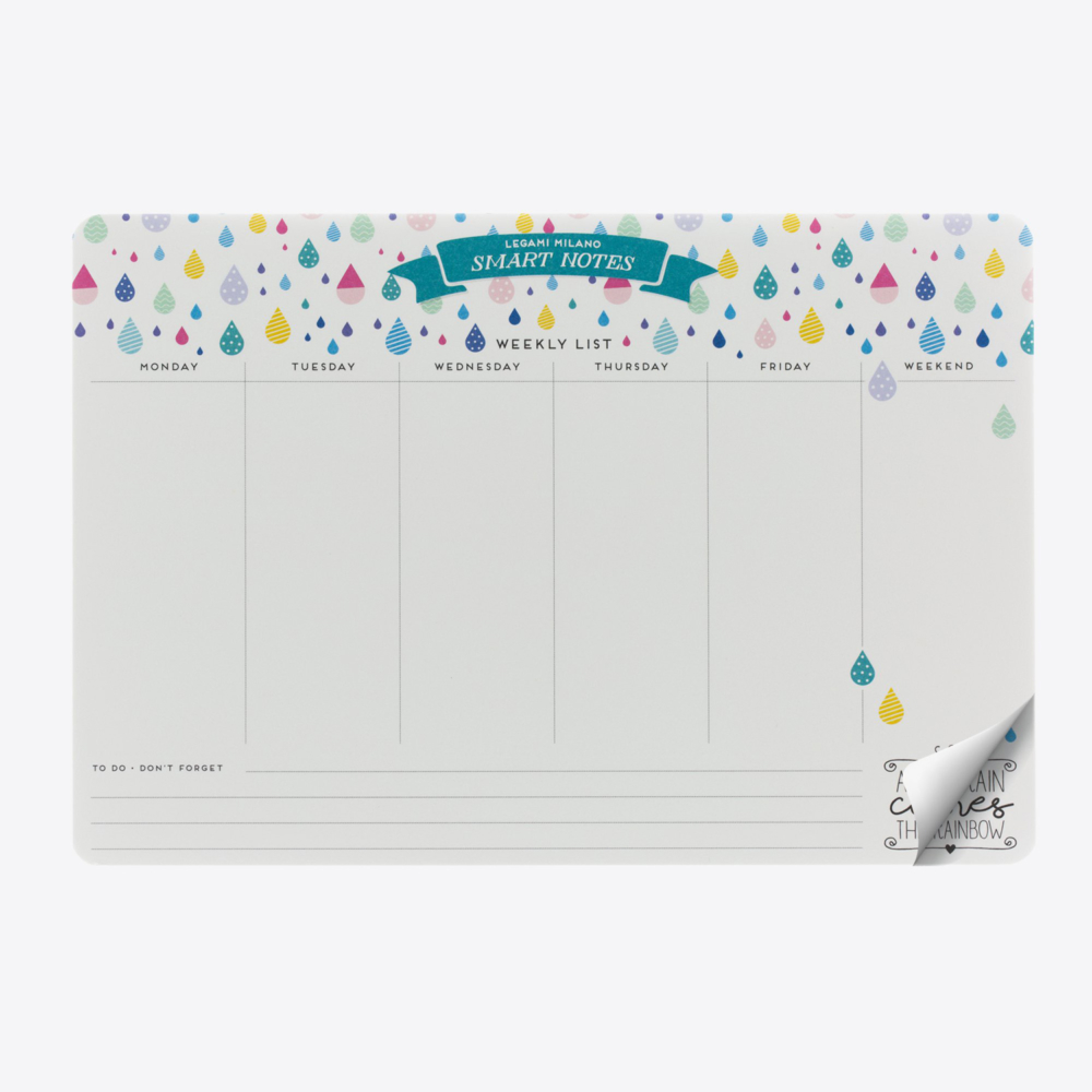 smart notes weekly planner rain by Legami