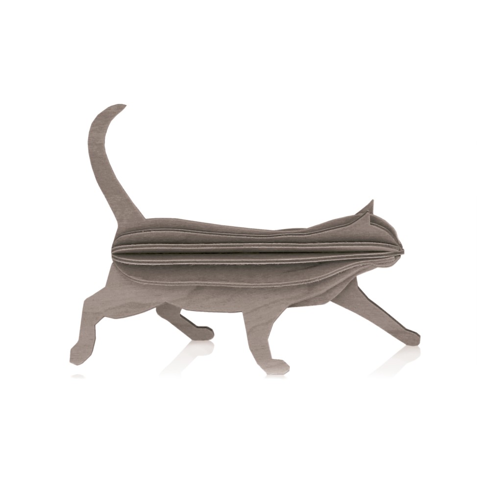 Grey cat wooden cfreation to assemble yourself by Lovi