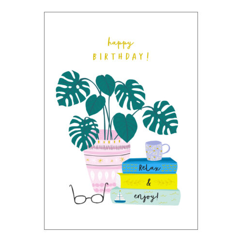 happy birthday monstera plant by jessica hogarth