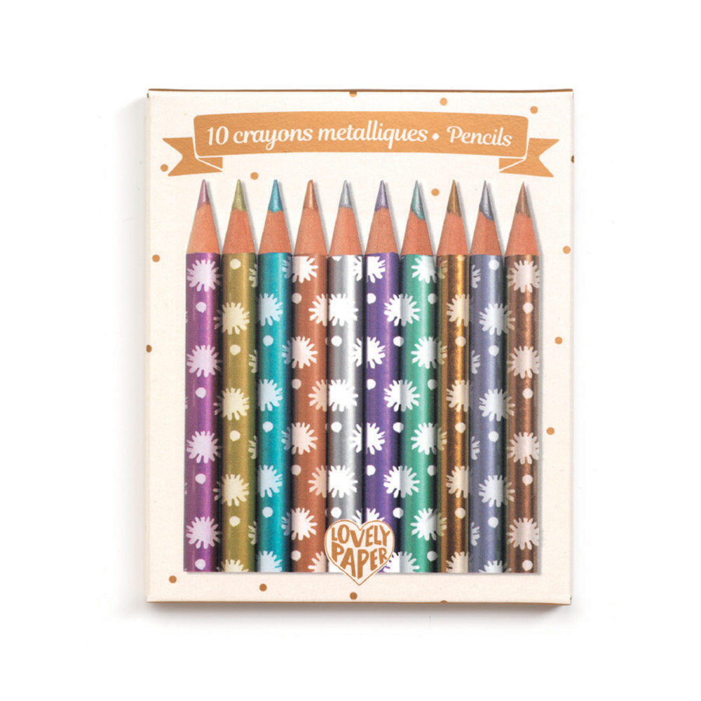 mini pencils metallic by lovely paper by Djeco
