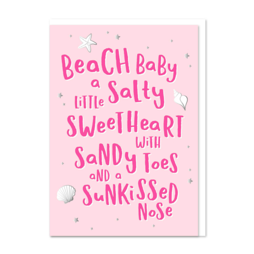 beach baby girl card by aloha life