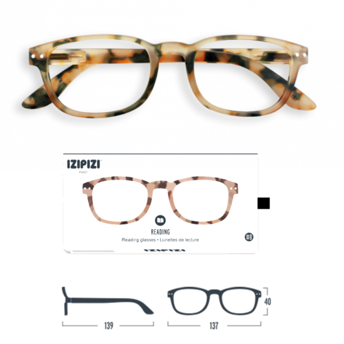 light tortoise fashion reading glasses frame B