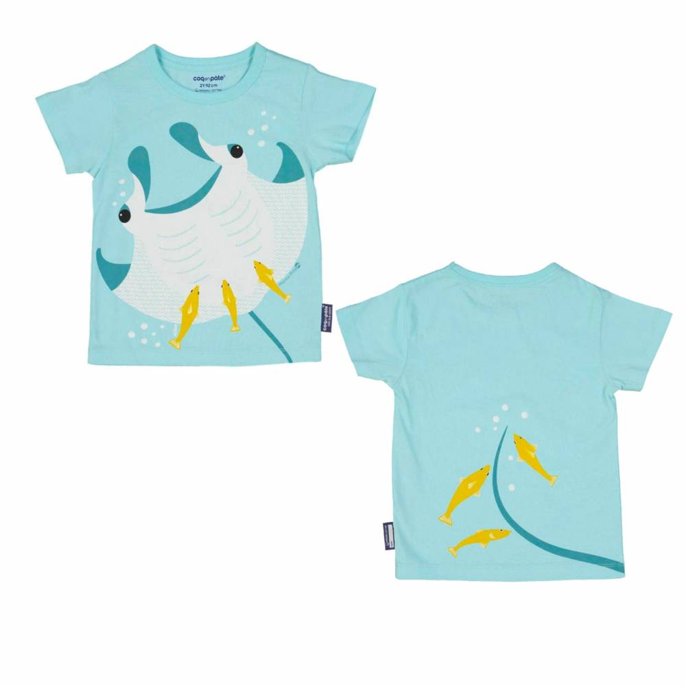 manta ray sea animal print T-shirt by Coq en Pate