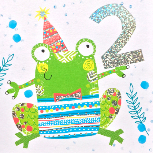 frog age 2 birthday card by 1973