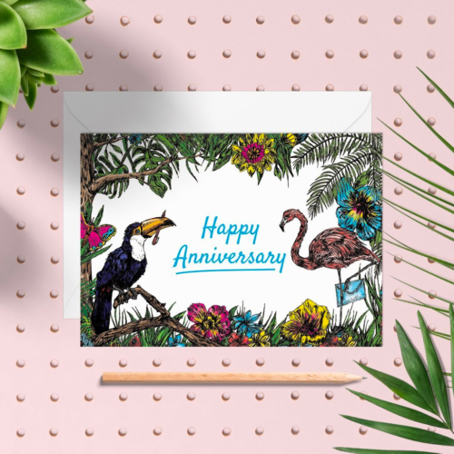 happy anniversary tropical card by Fawn And Thistle