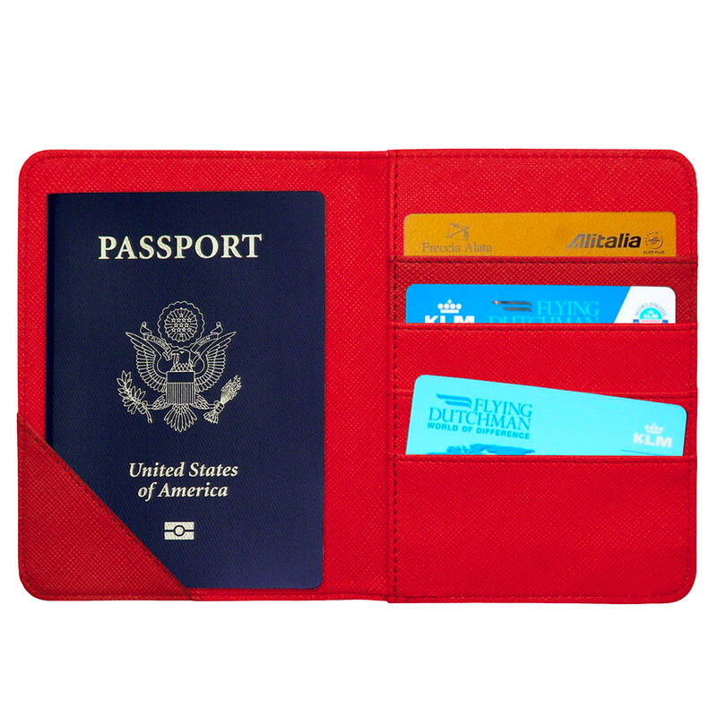 passport holder red open by Legami