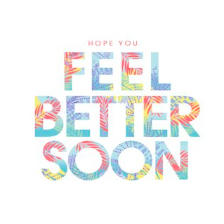 feel better soon neon card by lola design