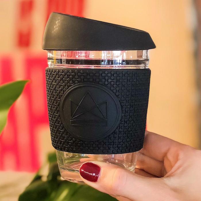 black glass cup by neon kactus