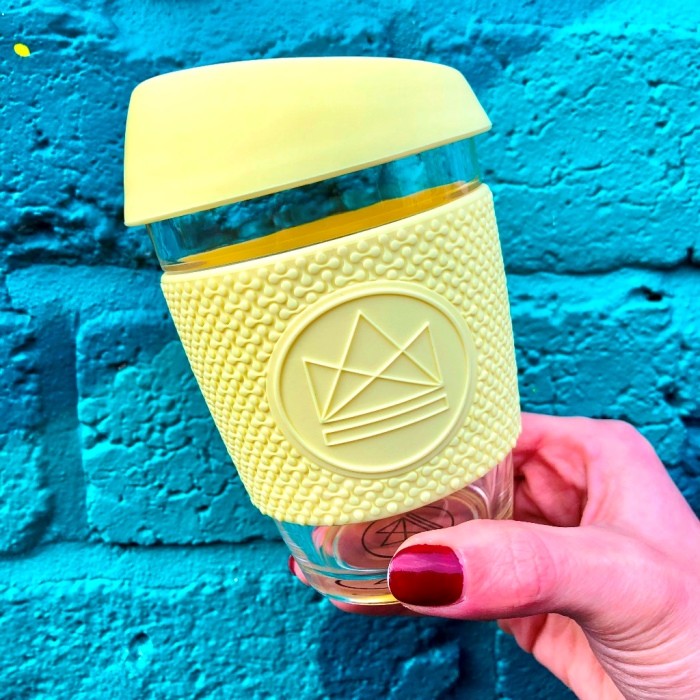 yellow glass cup by neon kactus
