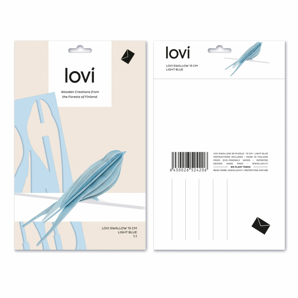 lovi swallow light blue 15 cm packaging